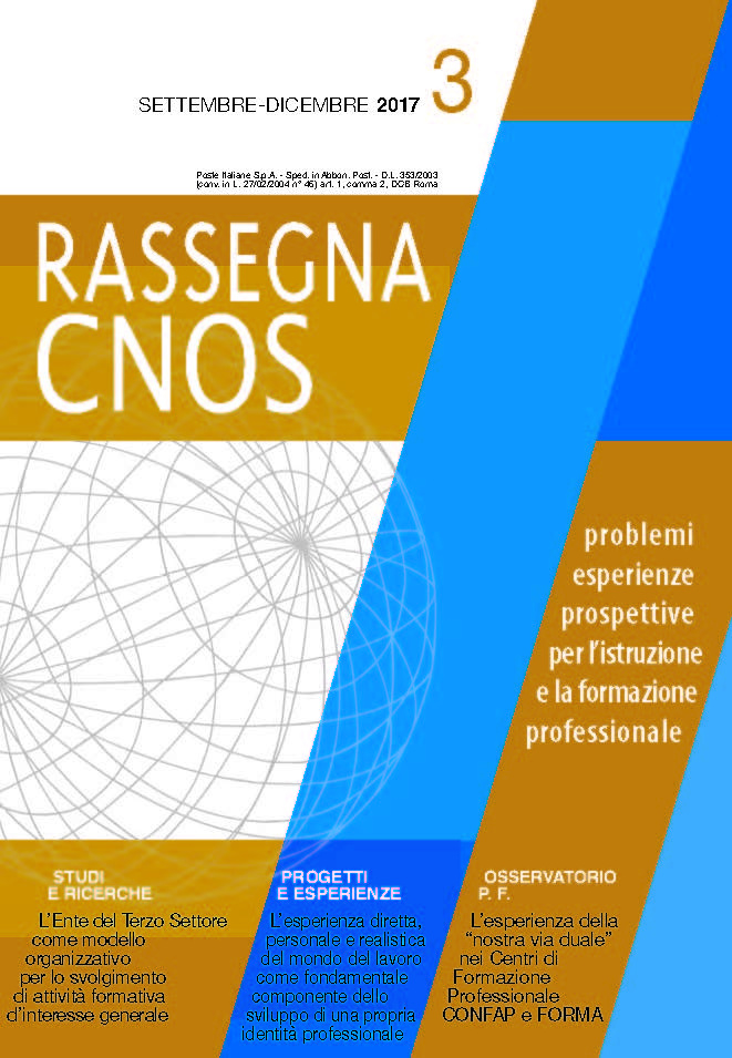 Copertina Rassegna CNOS n.1 - Gennaio - Aprile 2017
